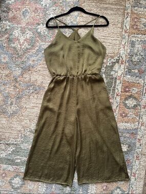 Xhilaration Olive Green Spaghetti-Strap Midi Jumpsuit